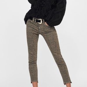 Zara Cheetah Jean! Worn once!